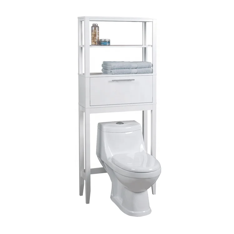 
china Space Saver corner Towel Storage 3 tier MDF over the toilet, space saver toilet storage mdf 