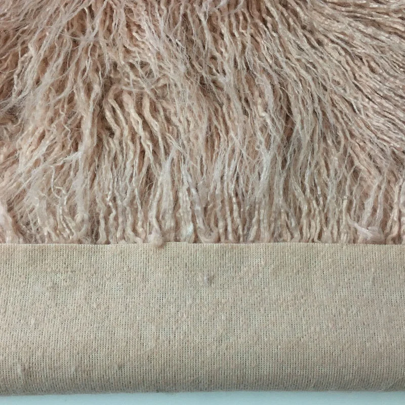 high quality long pile 80mm fake faux artificial curly mongolian lamb fur fabric