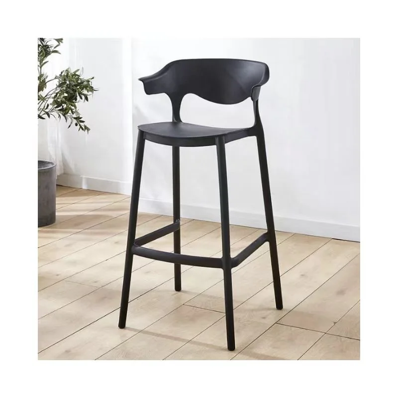 Modern Design Colored Plastic Commercial Bar Stool Pp High Chairs Kitchen Bar Chair