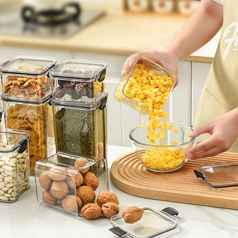 Kitchen storage jar Nuts and dried fruit storage moisture-proof sealed jar Household food storage box