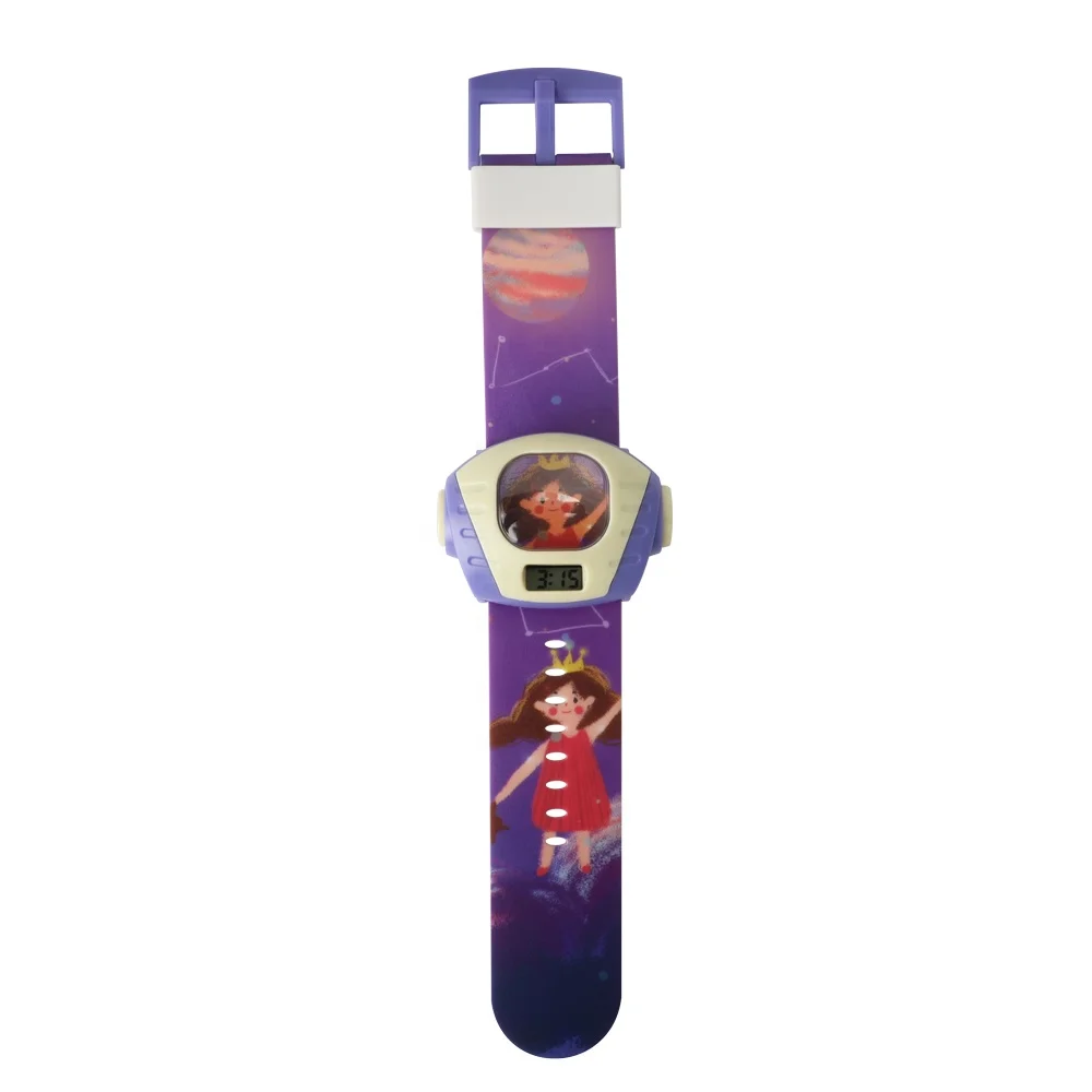 Promotional Christmas gift festival toys digital lcd watch with projection function