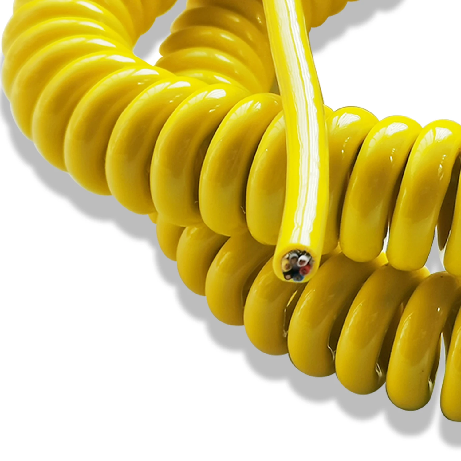 Construction machinery paver balance beam 5 cores 6 cores PU 4 cores 0.5mm 20AWG shielded spiral cable spring 12core spiral wire