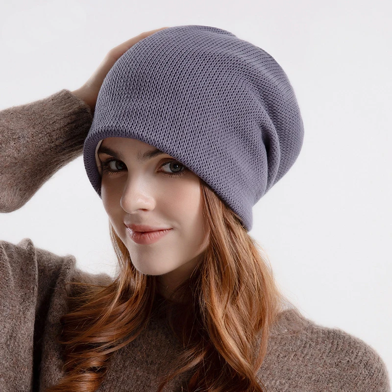 Fashion Winter Ear Protection Knitted Hat Breathable Soft Woman Warm Head Hat Wholesale