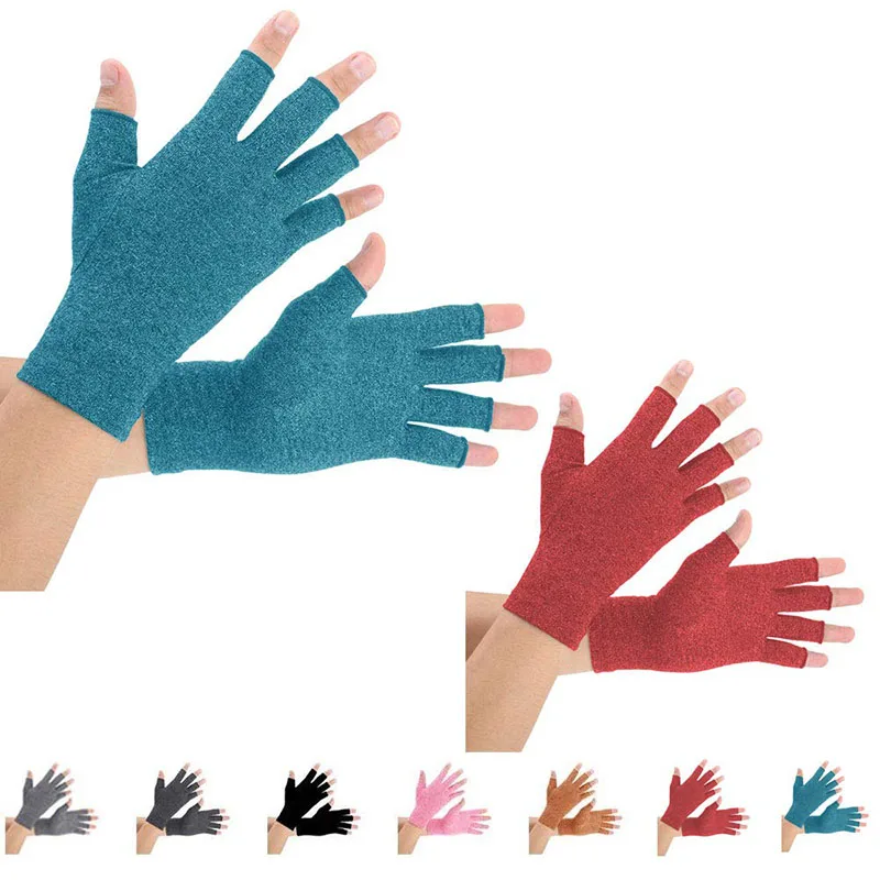 Custom Half Finger Relieve Pain Reduce Stiffness Therapy Rheumatoid Arthritis Compression Gloves