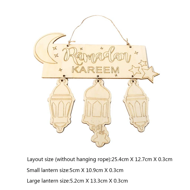 Custom Hanging Lantern Pendant Plaque Sign Ornament DIY Wall Decor Party Supplies Eid Mubarak Muslim Islam Ramadan Decorations