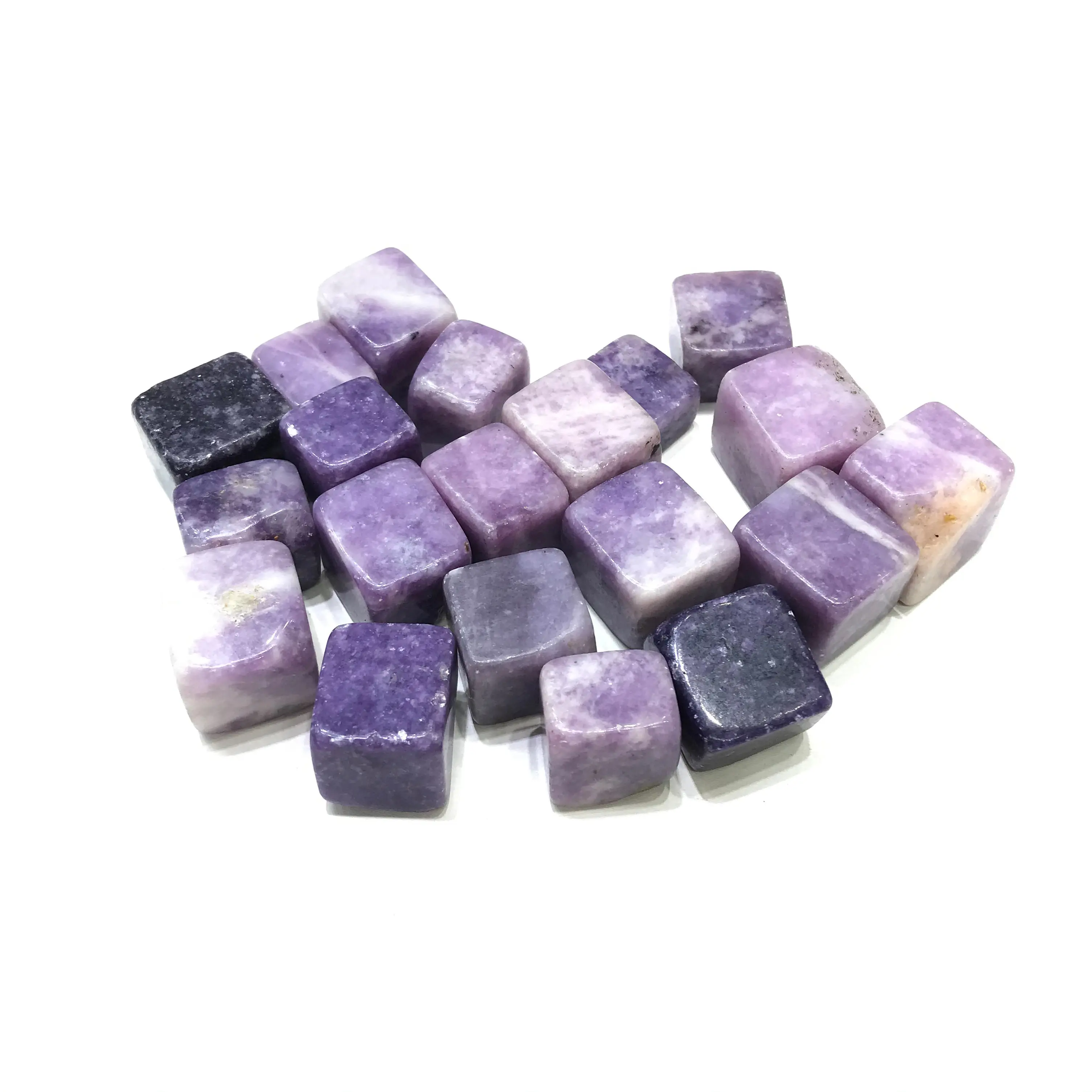 Natural High Quality Purple Lepidolite Crystal Cube Tumbled Stone For Home Decoration Gifts