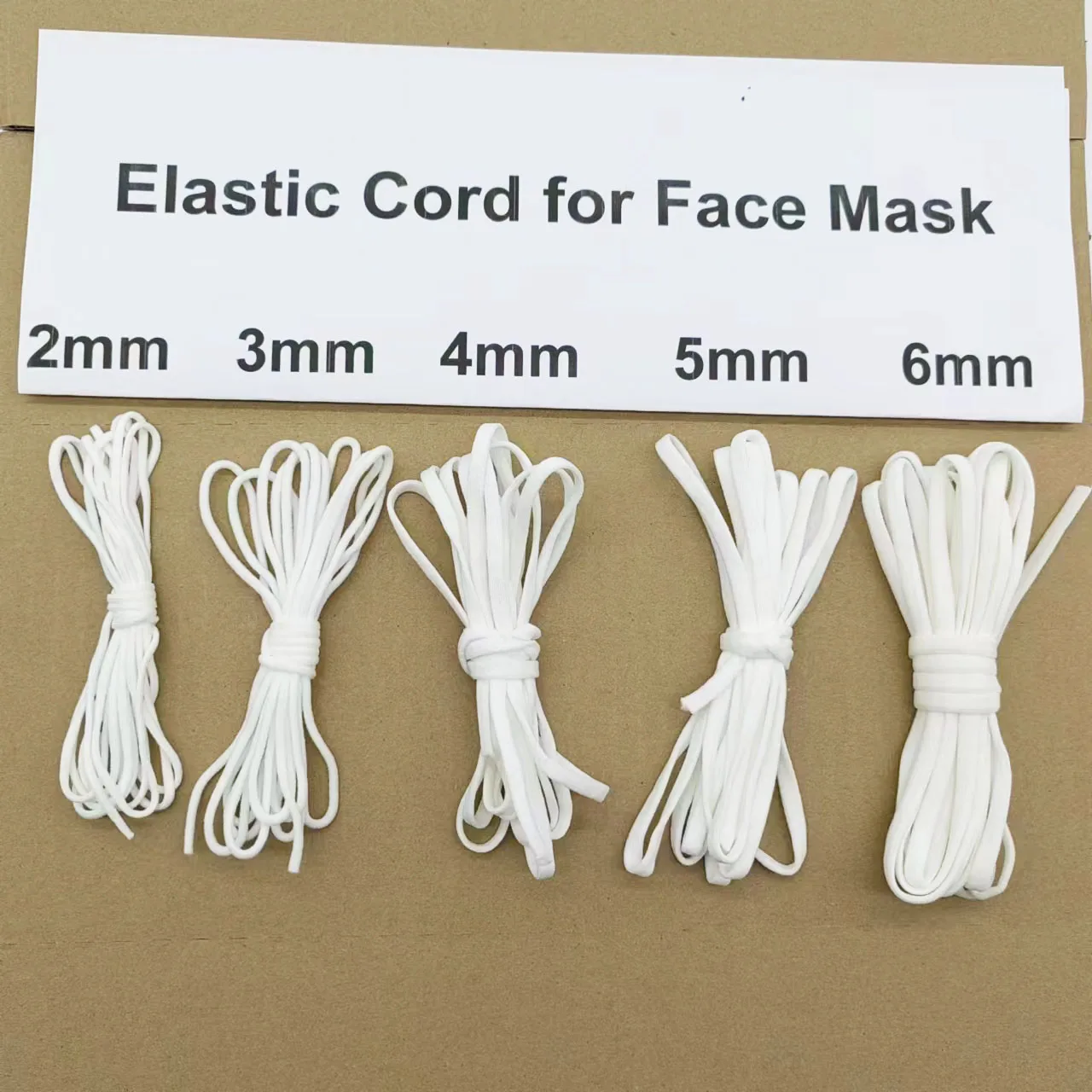 Elastic Thread Ear band cords White Round spandex Nylon 3mm  Earloop Cord Band elastic string For FaceMask Cord