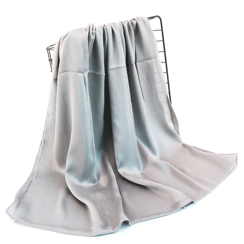 2022 New Arrival Women Dubai Shawls Plain satin Crinkle muslim Hijabs scarf Malaysia Girl Headscarf QK209