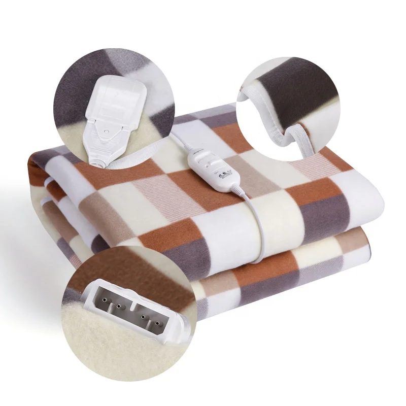 Односпальное одеяло с подогревом, 2 уровня нагрева, электрическое одеяло