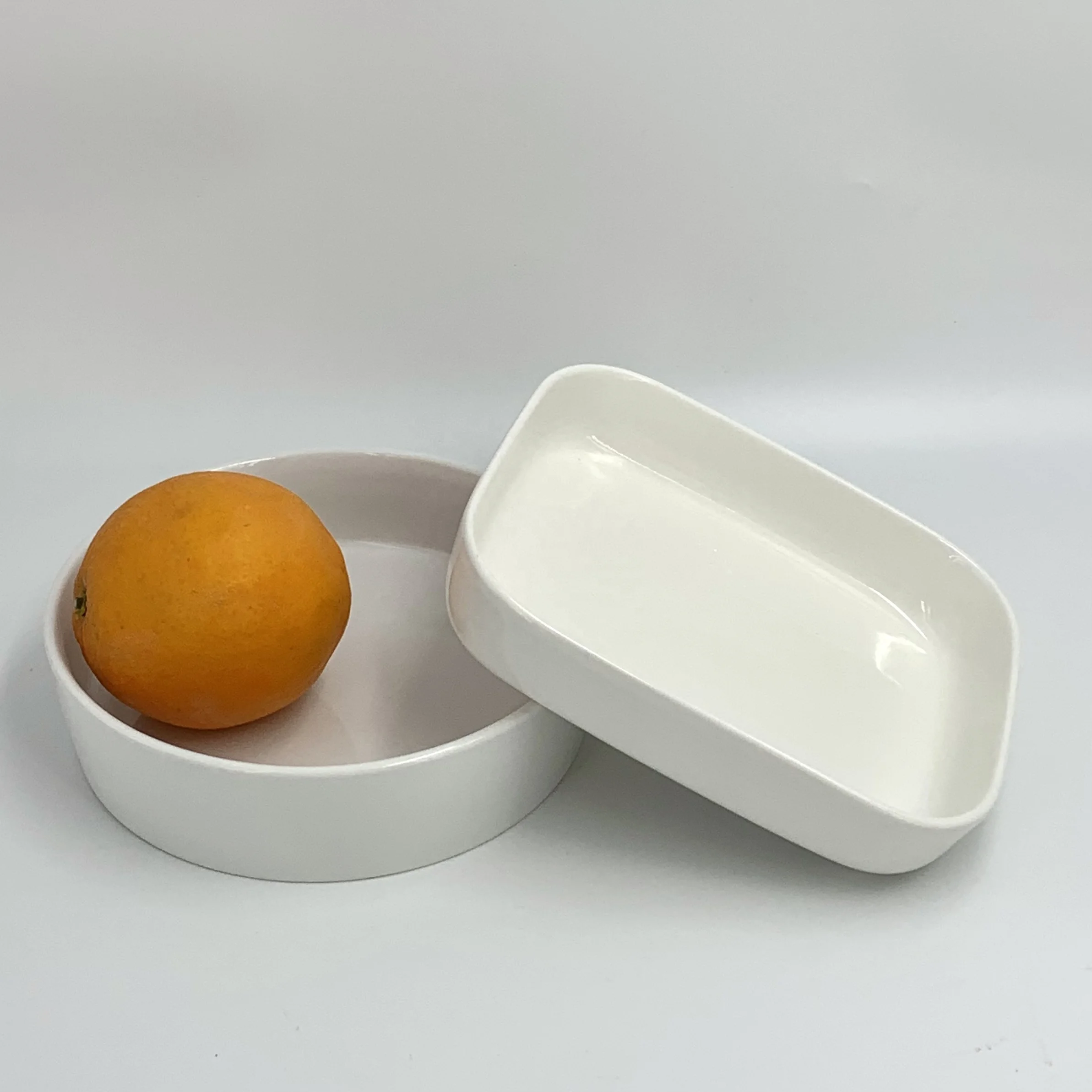 Wholesale Ceramic Round Plate Standard Plate Glazed Customized Multifunction Fruit Bake Plate Restaurant Home Kitchen Ware