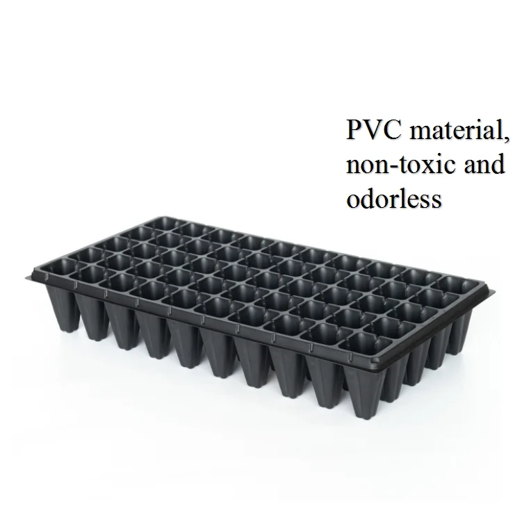 High Quality 72,108,128,200 Cells PVC/PS Plastic Seedling Tray Extra Strength Seed Trays for Vegetable Seedlings