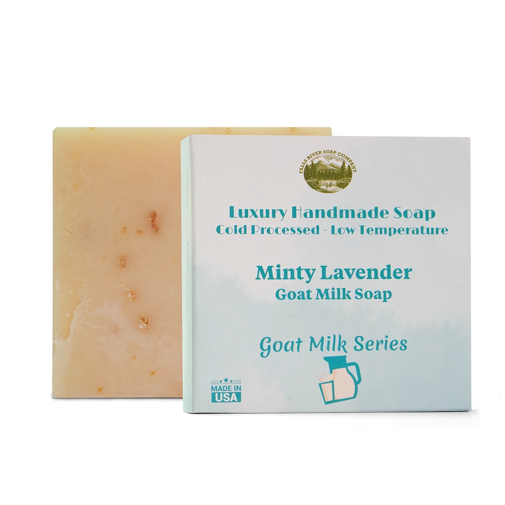 Wholesale OEM Private Label Handmade Luxury Soap Bars Minty Lavender Goat Milk Soap with fresh premium Natural Ingredients