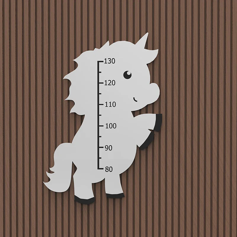 Custom animal height measuring mirror safe and unbreakable home decoration acrylic mirror ruler