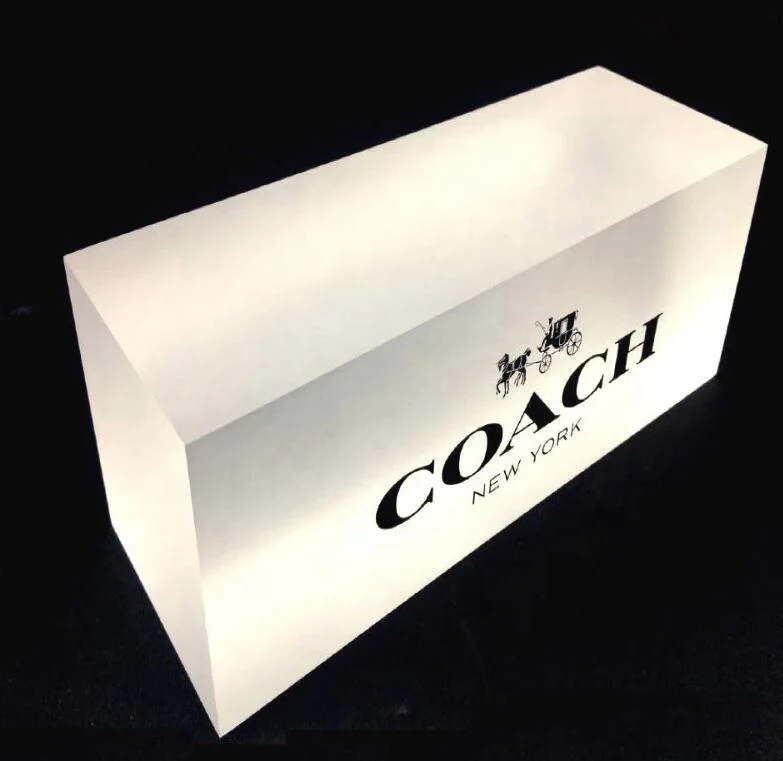frosted custom acrylic sign acrylic plaques pmma block company logo printing on acrylic block