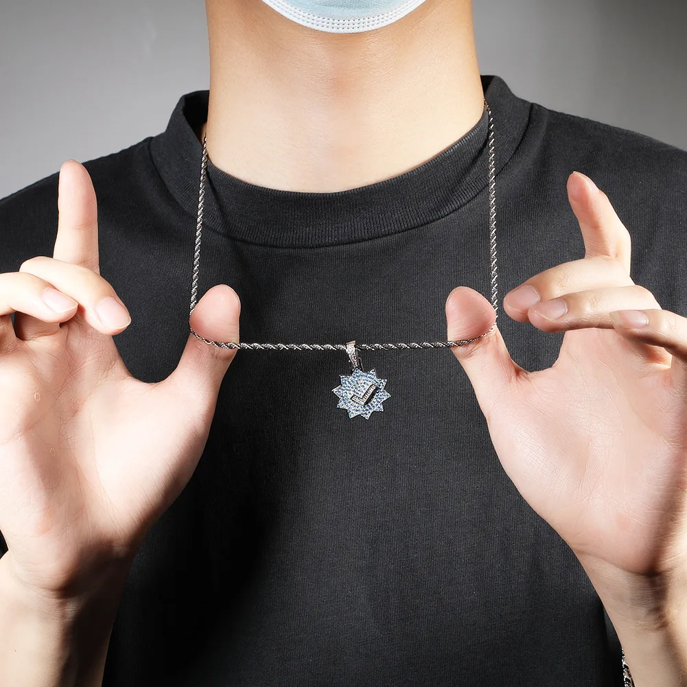  New verified check Blue Zircon Pendant small beads ball pendant fashion jewlery