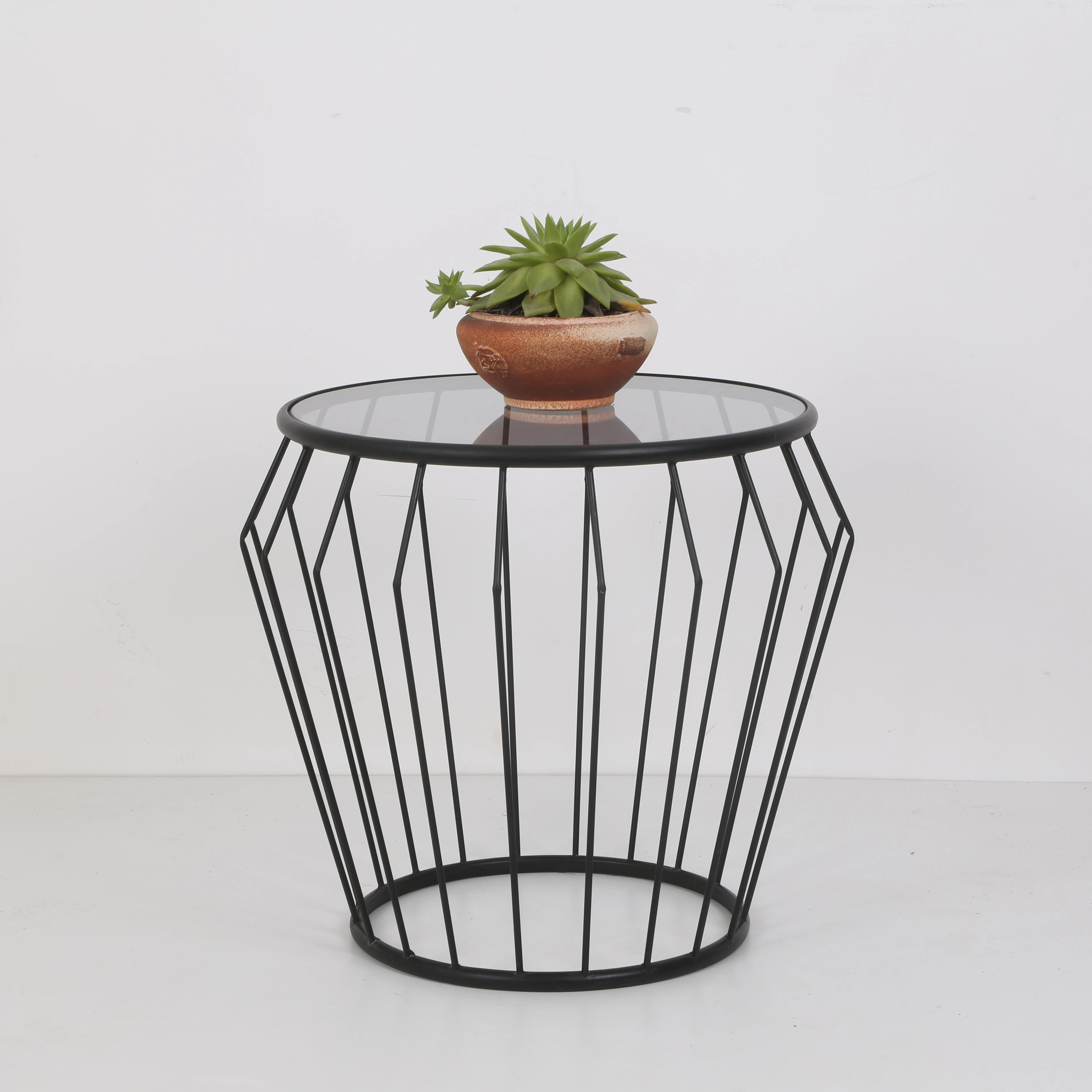 European Mirror Glass Polish All Metal Living Room Message Table Decoration Coffee Table