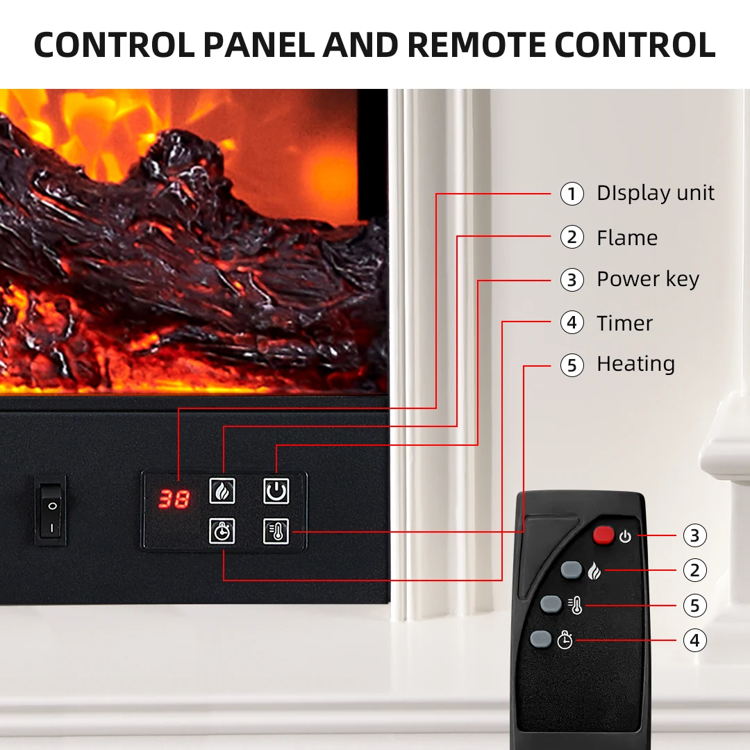 French Style Wood Furniture Wooden Indoor Used Electric Fireplace Mantel Freestanding Tv Cabinet Fireplace Tv Unit