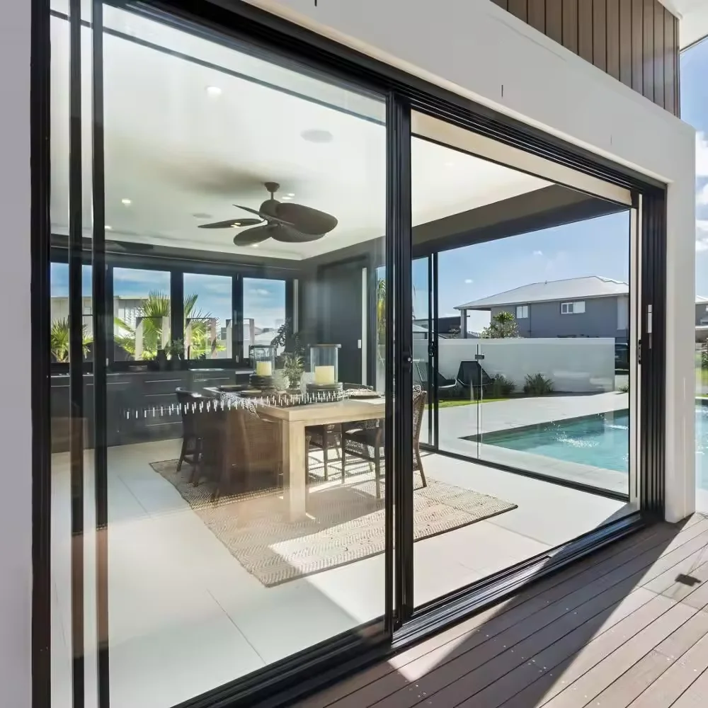 Villa House Doors Aluminium Sliding Door Exterior Patio Aluminium Glass Sliding Doors