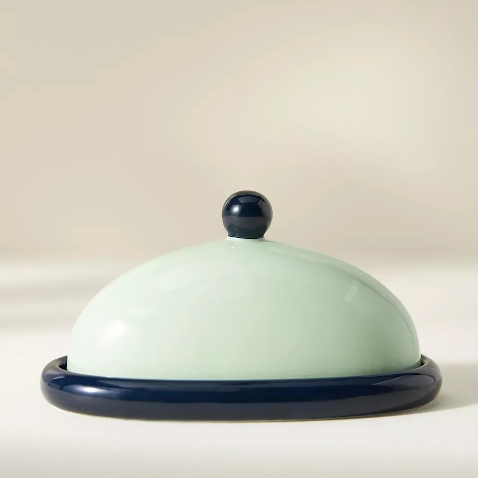 Manufacturer direct sale modern customized color glaze home kitchen ceramic cheese butter dish for butter