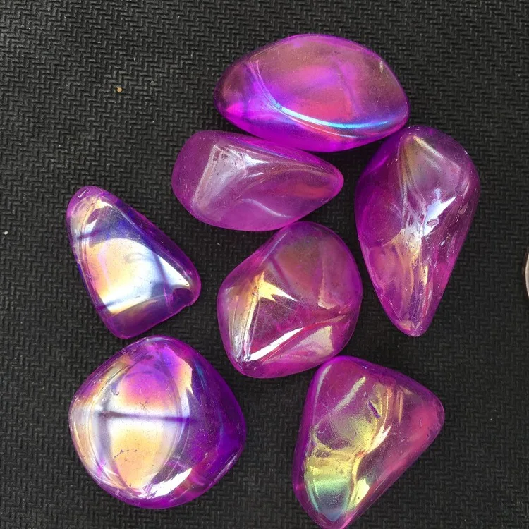 Hot Sale Rainbow Natural Aqua Angel Quartz Crystals Tumbled Chips Stone