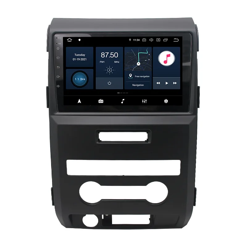 Android Auto Car Radio GPS Navigation Car DVD Player For Manual air conditioner Ford Raptor F150 2009 2010 2011 2012