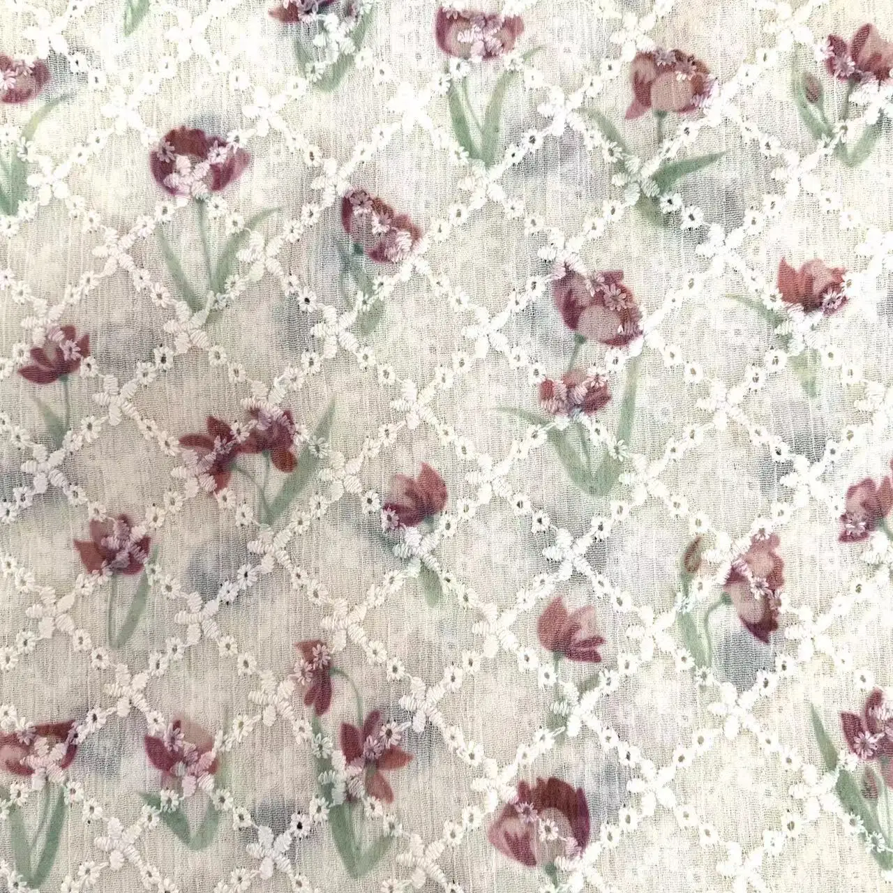2022 Luxury  embroidery fabric printing embroidered eyelet embroidery woven 100% cotton fabric  for dress