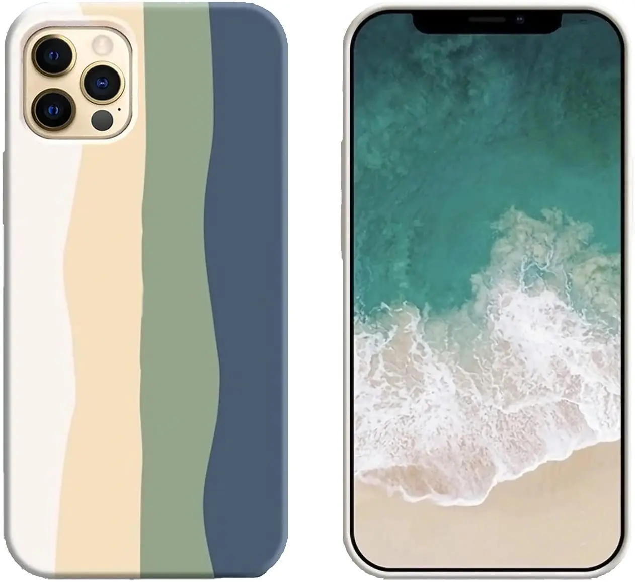 Яркий Радужный жидкий силиконовый приятный на ощупь уникальный ударопрочный защитный чехол для iPhone 12 12 Pro 12 Pro Max