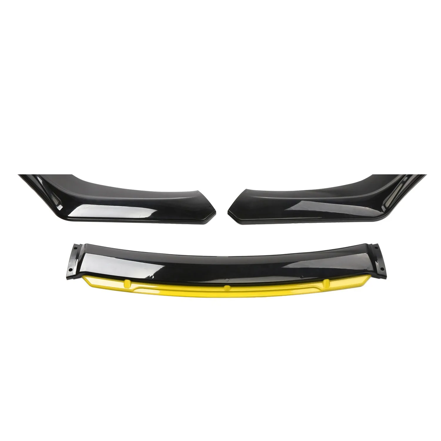Universal 4-Stage Front Bumper Fixed Front Lip Chin Spoiler Splitter Fit for Most Cars Gross Black yellow head