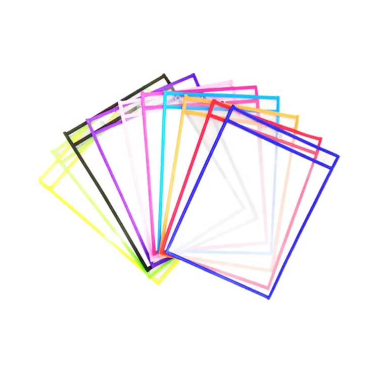 STASUN Children educational Writing Drawing practice Clear PVC PET Reusable Dry Erase Pockets Sleeves