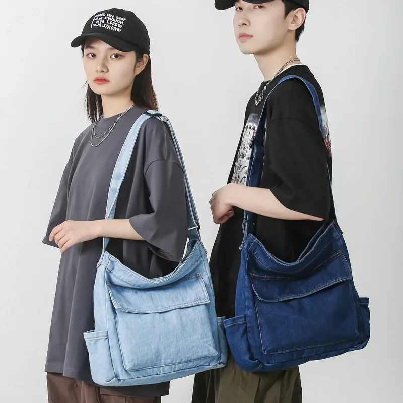 Custom Large Capacity Purse Jean Crossbody Tote Handbags Shoulder Denim Bags