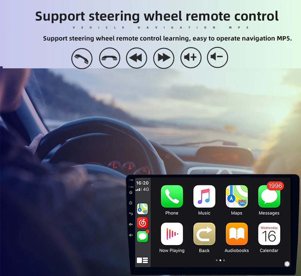 Универсальный двойной Din автомобильный радиоприемник 10 дюймов Android 2din dvd плеер с Carplay и Авто BT FM 2 + 32G сенсорный экран
