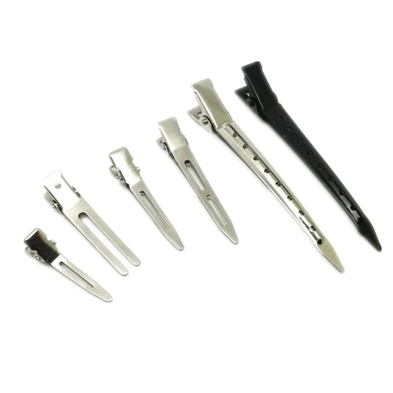 Wholesale Hot Sale Professional Hairdressing Salon Single Prong Curl Hair Clip Metal Duckbill Alligator Hair Clips