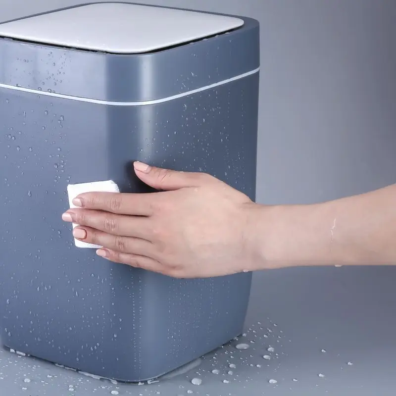 iintelli 8L Closed Odorless Square Plastic Trash Can Colorful Sustainable Plastic Smart Trash Can