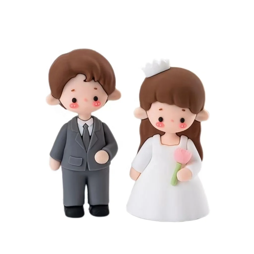 Customizable/in stock hot sale pvc decor ornament Couple/Wedding decorations lovely action figure mini action figure
