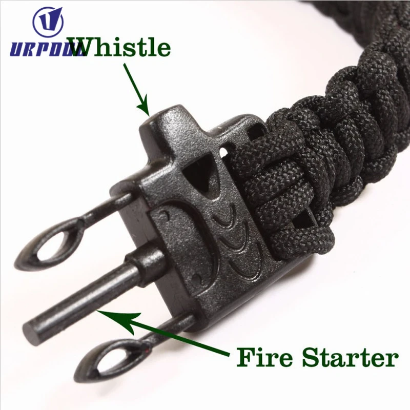emergency survival magnesium flint steel stone fire starter survival bracelet string