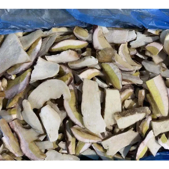 Frozen fresh boletus mushroom sliced porcini  wild mushroom fungus natural  Boletus Edulis