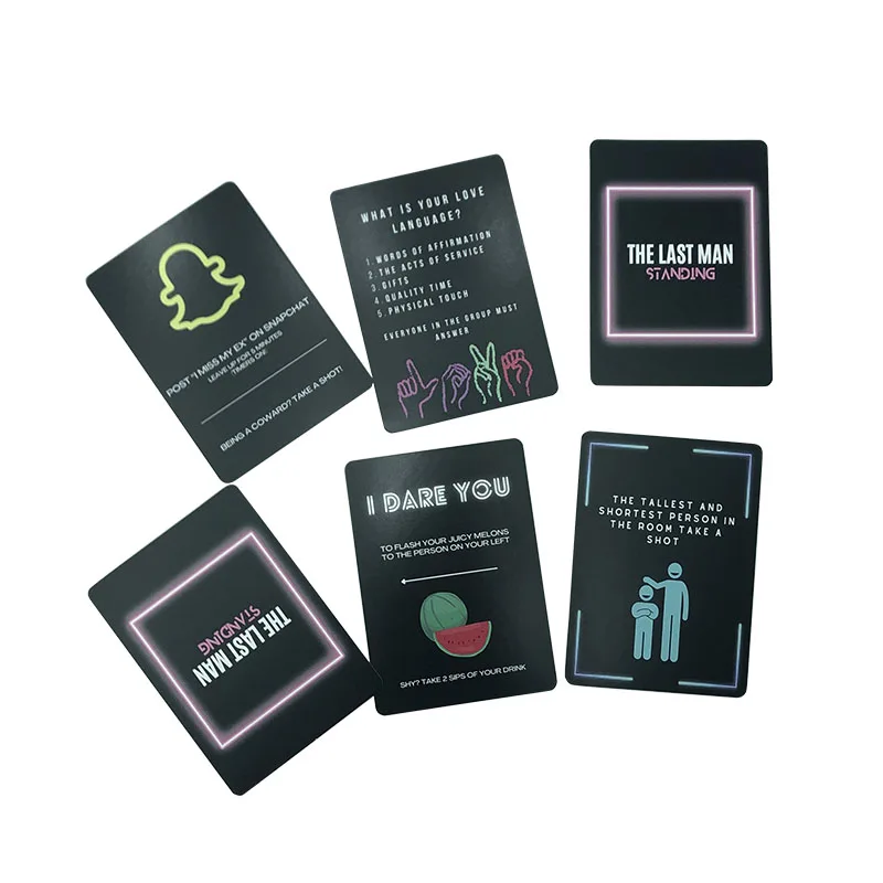 Free Sample Custom High Quality Rules Drinking Card Game For Adult Application Family Gatherings And Gatherings With Friends