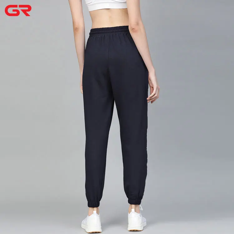 Fashionable Custom Solid Color Knitted Training Pants Lightweight Quick Dry Stylish Side Strips Jogger Pants Women