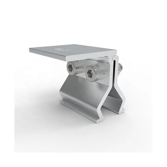Aluminum Pv Solar Metal Roof Bracket Roof Kliplok Clamp / Solar Rail Clamp For Solar Mount