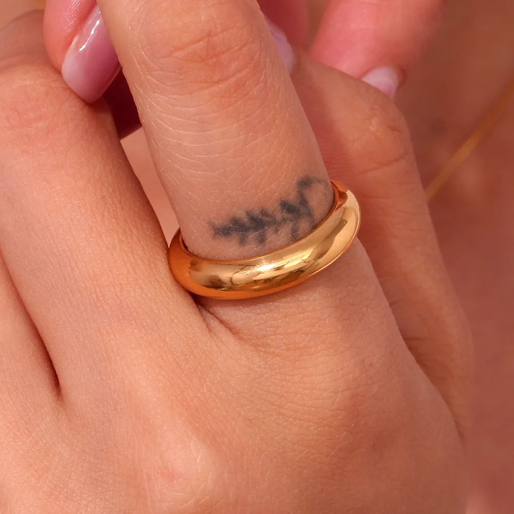 Minimalist Ring 18K Gold Plated Jewelry Stainless Steel Rings Women Fashion Jewelry Rings for Girls anillos para mujer