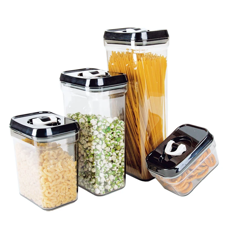 4 Pcs Storage Jar Set kitchen multifunctional plastic sealed stackable storage dispenser airtight container cans jar
