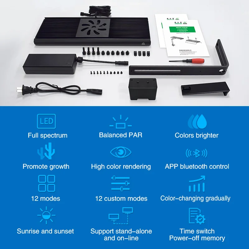 WEEKAQUA Z400Sea salt water aquarium light APP intelligent control a8 led reef light for marine aquarium coral reef
