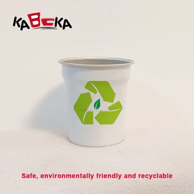 Outdoor Environmental Party Disposable Aluminum Mug Reusable 500ml Camping Coffee Cup Beer Coke White Metal Cold Drink Cups