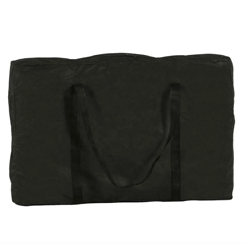 Black 3 Section Synthetic Leather Portable Massage Table Facial Bed