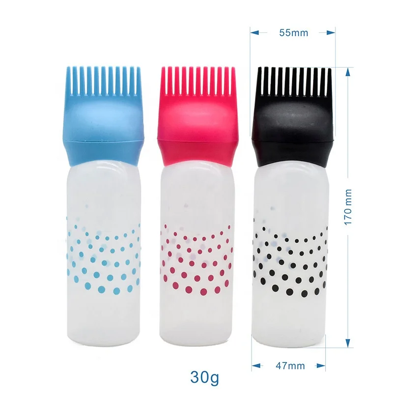 Factory hot selling colorful plastic soft hair oil comb dye dispensing squeeze dye applicator comb