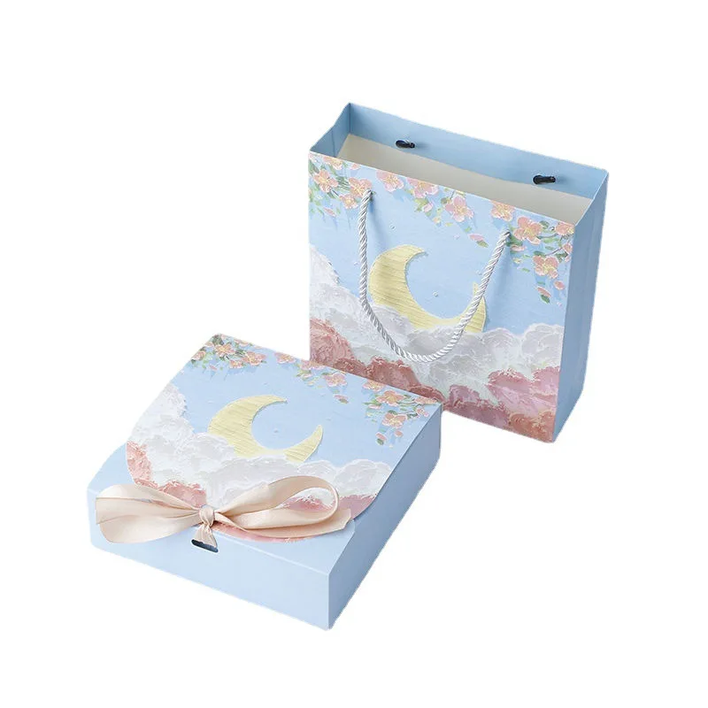 Gift Packaging Box with Hand Gift Handbag Packaging and Square High Heels Short Sleeve Shirt Wedding Gift Box