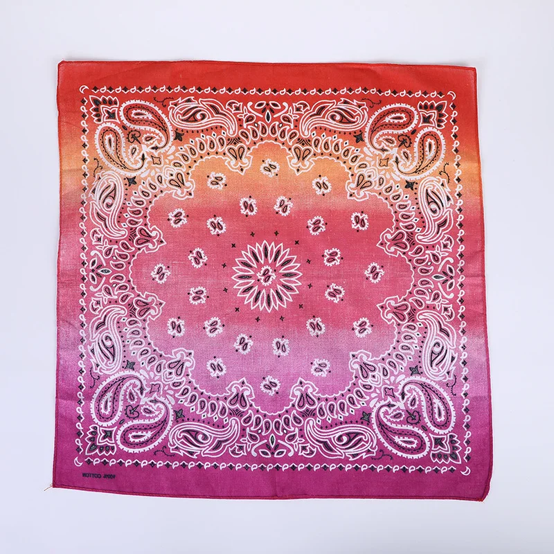 100% Cotton Gradient Color Tie Dye Paisley Print Head Wrap Scarf Wristband Headbands Hairscarf Bandanas For Men And Women