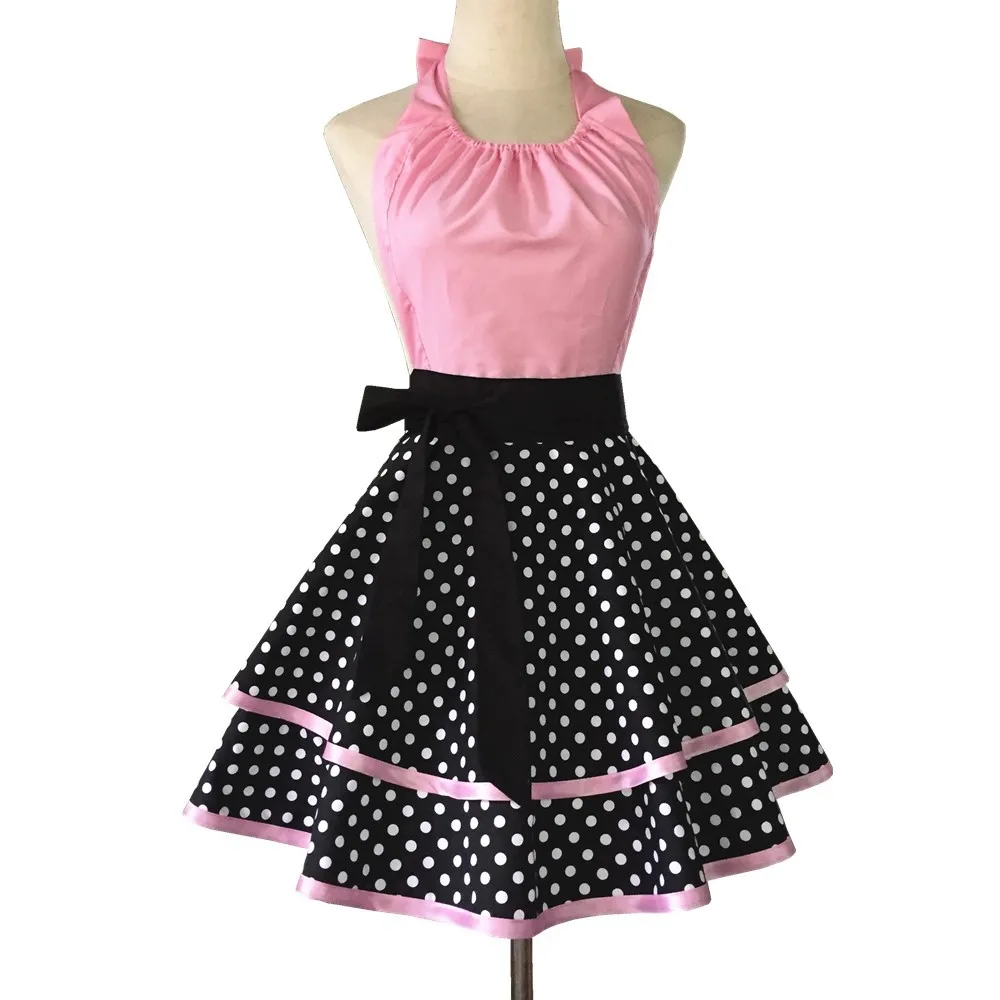 DUOLAI Cute Lace Florist Aprons For Women With Adjustable Strap Cute Floral Cotton Apron For Cooking Baking Gift For Mom Wife