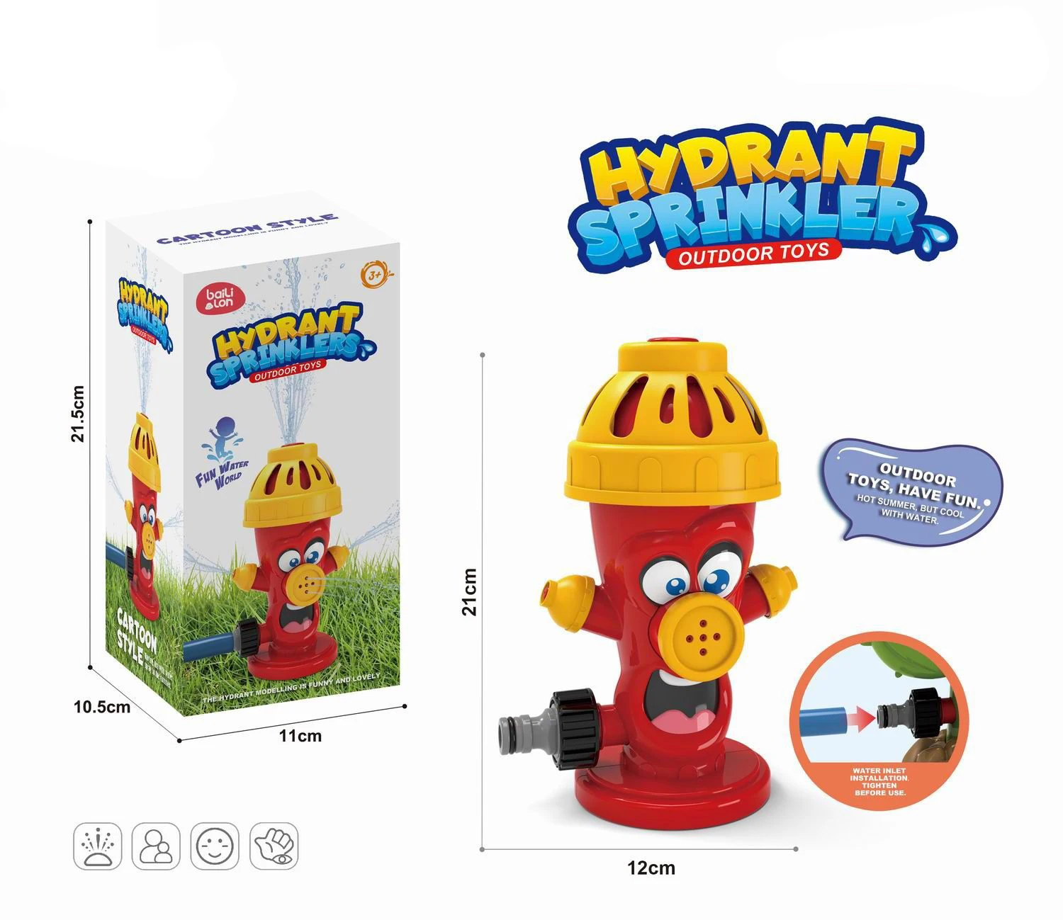 BGL Hydrant Shape Kids Sprinkler Toddler Sprinkler Summer Outdoor Toys  Funny Splashing Water Spray Toys