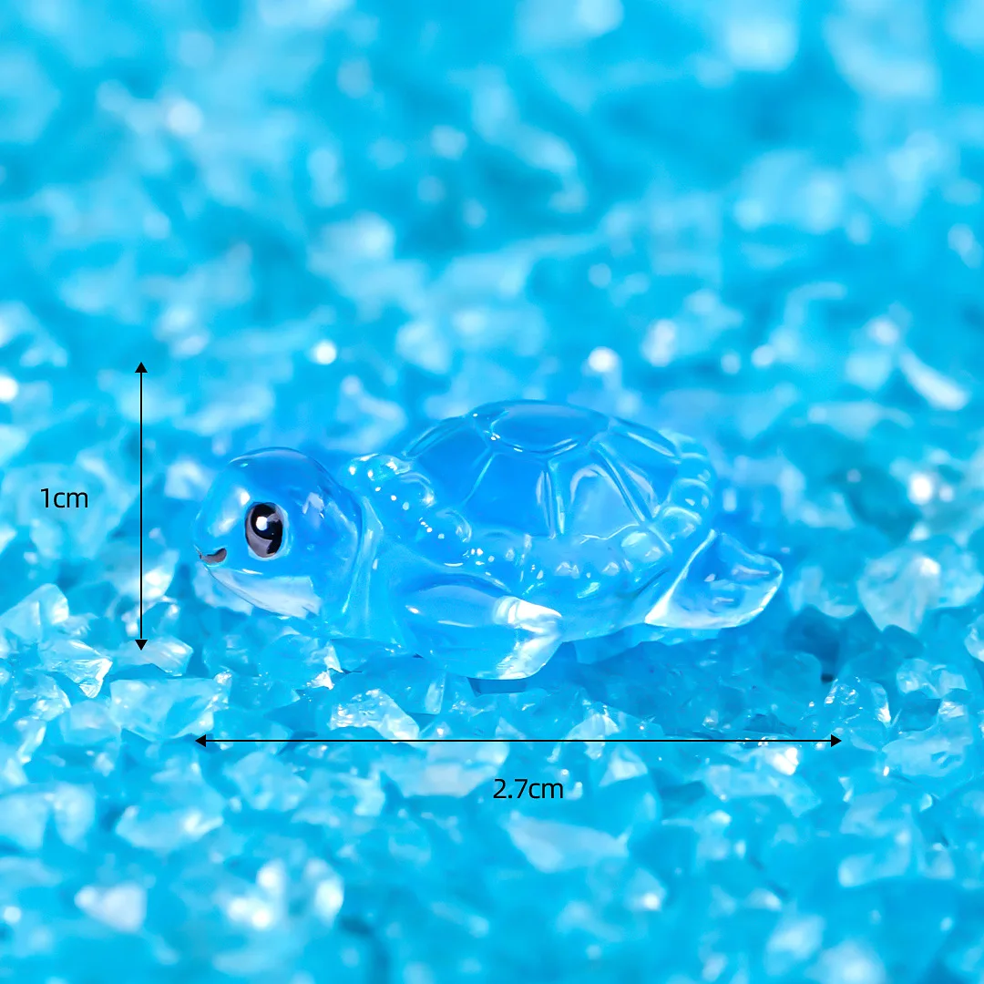 New Glow-in-dark Turtle Mini Fountain Terrarium Fish Tank Accessory Toys Beach Landscape Garden Luminous Aquarium Decoration